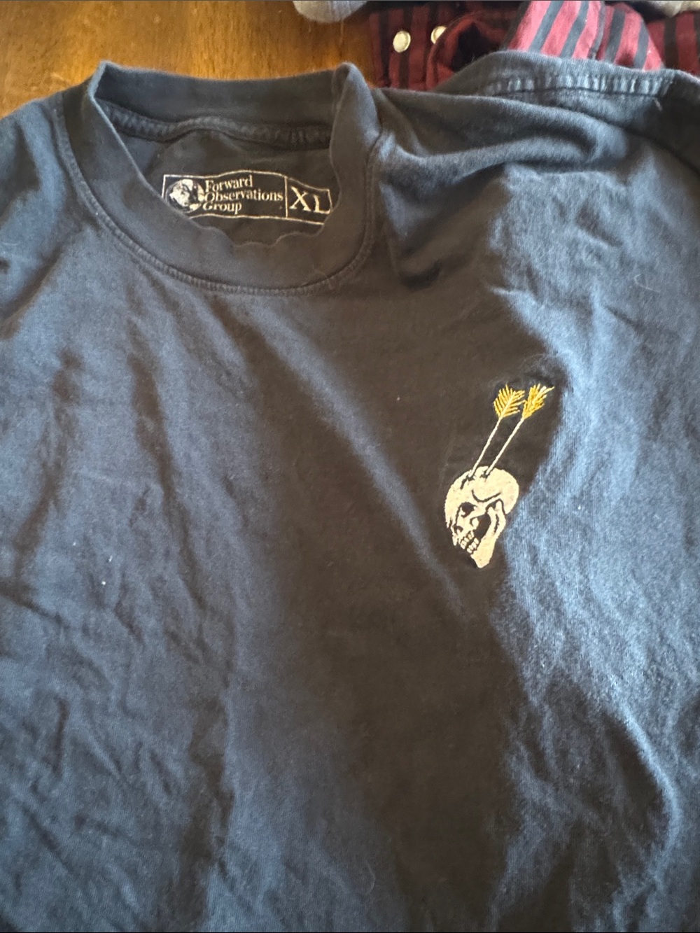 Men's Black Tee with Yellow Skull Graphic - Forward Observations Group